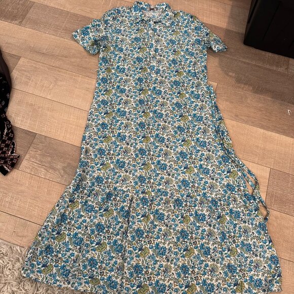LOFT Dresses & Skirts - LOFT WOMENS MAXI BLUE PEACOCK DRESS XL